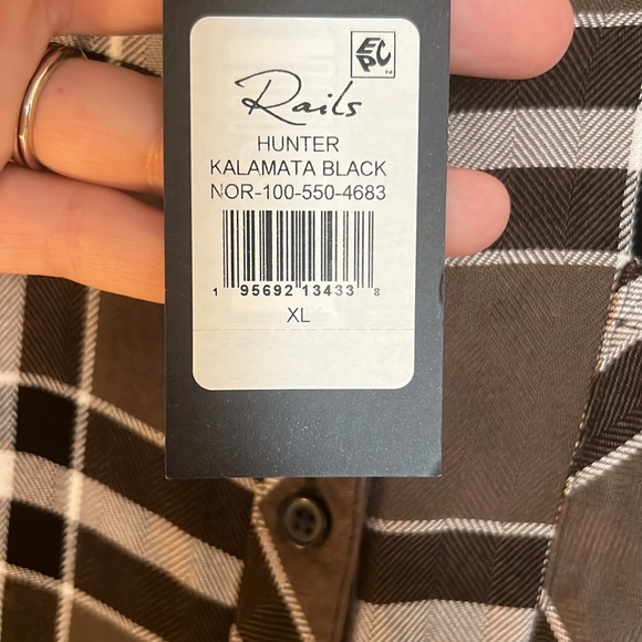 NWT Rails Hunter shirt in kalamata/black/white - Picture 4 of 8